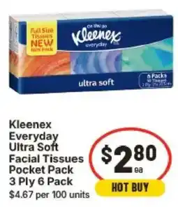 IGA Kleenex Everyday Ultra Soft Pocket Pack 3 Ply offer
