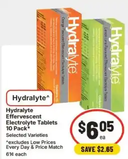 IGA Hydralyte Effervescent Electrolyte Tablets offer