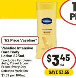 IGA Vaseline Intensive Care Body Lotion offer