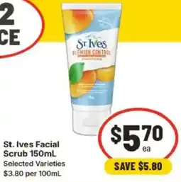 IGA St. Ives Facial Scrub Selected Varieties offer