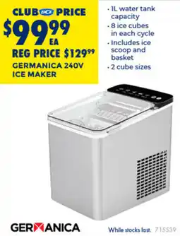 BCF Germanica 240v ice maker offer