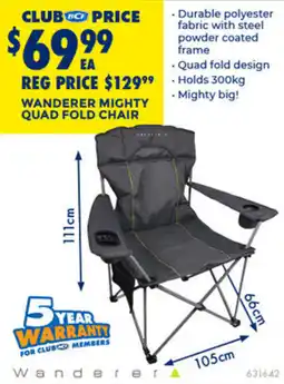 BCF Wanderer mighty quad fold chair offer