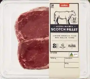 Coles beef scotch steak fillet