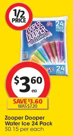 Coles Zooper Dooper 8 Cosmic Flavours Water Ice offer