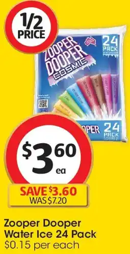 Coles Zooper Dooper Water Ice offer