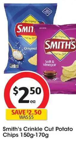 Coles Smith's Crinkle Cut Original Potato Chips offer
