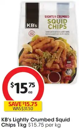 Coles KB's Lightly Crumbed Squid Chips offer