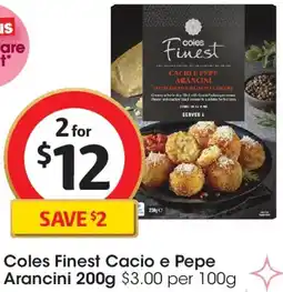 Coles Coles Finest Cacio e Pepe Arancini offer