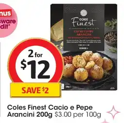 Coles Coles Finest Cacio E Pepe Arancini offer