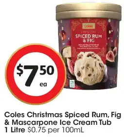 Coles Coles Christmas Spiced Rum Fig And Mascarpone Ice Cream offer
