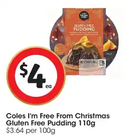 Coles Coles I'm Free From Christmas Gluten Free Pudding offer