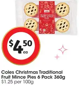 Coles Coles Christmas Traditional Fruit Mince Pies offer