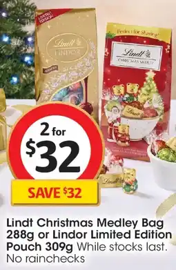 Coles Lindt Christmas Medley Bag offer