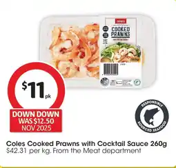 Coles Coles Cooked Prawns With Cocktail Sauce offer