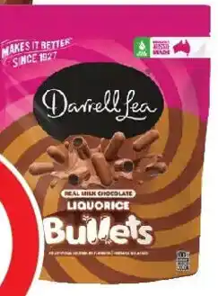 Coles Darrell Lea Milk Chocolate Liquorice Bullets offer