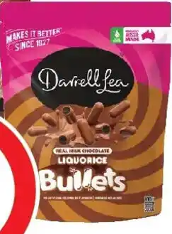 Coles Darrell Lea Milk Chocolate Liquorice Bullets offer