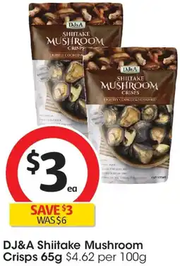 Coles DJ & A Shitake Mushroom Crisps offer
