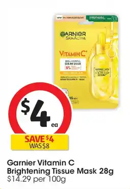 Coles Garnier Vitamin C Brightening Tissue Mask offer