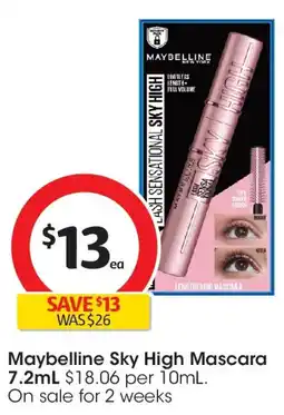 Coles Maybelline Lash Sensational Sky High Washable Mascara Blackest Black offer