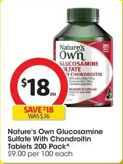 Coles Nature's Own Glucosamine Sulfate & Chondroitin Joints Tablets offer