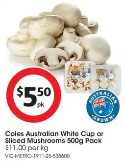Coles Coles Cup Mushrooms offer