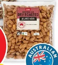 Coles Coles Dry Roasted Almonds offer