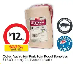 Coles Coles Boneless Pork Loin Roast offer