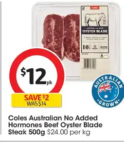 Coles Coles No Added Hormone Beef Oyster Blade Steak offer