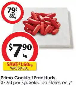 Coles Primo Cocktail Frankfurts From The Deli offer