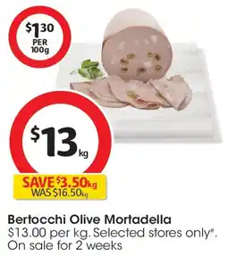 Coles Bertocchi Olive Mortadella From The Deli offer