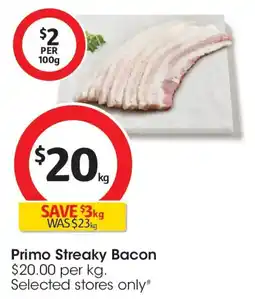 Coles Primo Streaky Bacon offer
