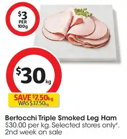 Coles Bertocchi Triple Smoked Leg Ham From The Deli offer