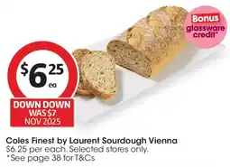 Coles Coles Finest By Laurent Wholemeal Sourdough Vienna offer