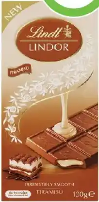 Coles Lindt Lindor Tiramisu Milk Chocolate Block offer