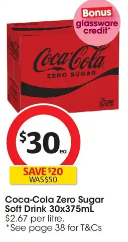 Coles Coca-Cola Zero Sugar Soft Drink Multipack Cans offer