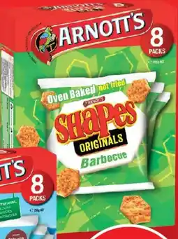 Coles Arnott's Shapes Cracker Biscuits Original Barbecue Multipack offer