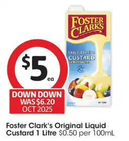 Coles Foster Clarks Original Recipe Vanilla Flavoured Liquid Custard offer