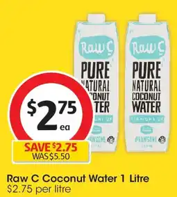 Coles Raw C Pure Natural Coconut Water offer