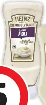 Coles Heinz Seriously Good Garlic Aioli Mayonnaise offer