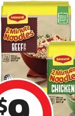 Coles Maggi 2 Minute Beef Flavour Noodles offer