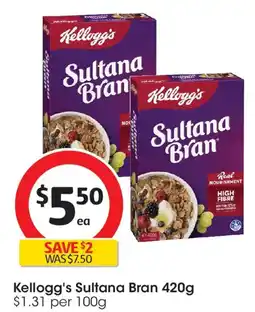 Coles Kellogg's Sultana Bran High Fibre Breakfast Cereal offer