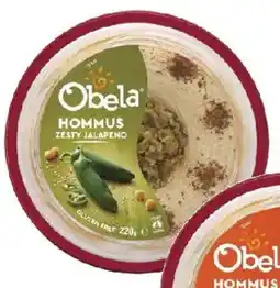 Coles Obela Garnished Dip Hommus With Zesty Jalapeno offer
