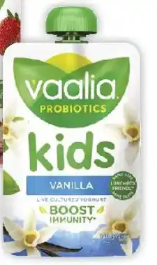 Coles Vaalia Kids Lactose Free Vanilla Yoghurt Pouch offer