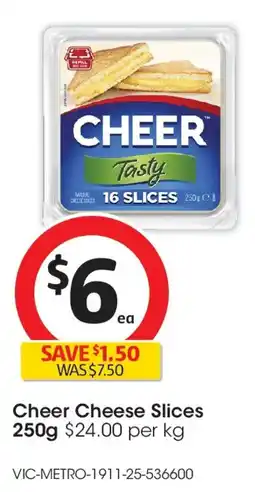 Coles Cheer Tasty Cheese Slices offer