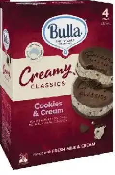 Coles Bulla Creamy Classics Cookies & Cream Sandwiches offer