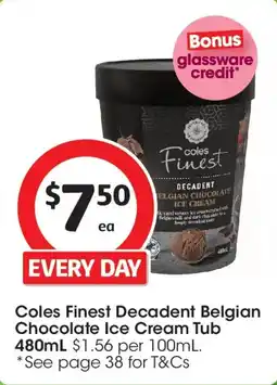 Coles Coles Finest Belgian Chocolate Ice Cream offer