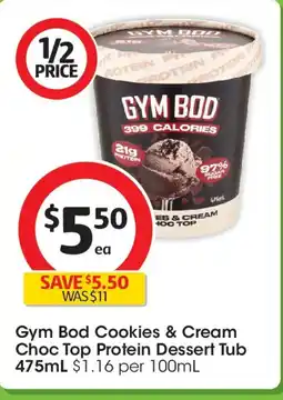 Coles Gym Bod Cookies & Cream Choc Top offer