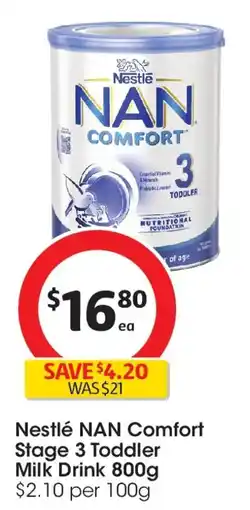 Coles Nestle NAN Comfort 3 Toddler Milk Drink From 1 Year offer