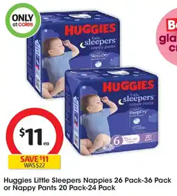 Coles Huggies Little Sleepers Nappy Pants offer
