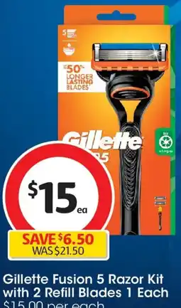 Coles Gillette Fusion 5 Power Razor Kit With 2 Refill Blades offer